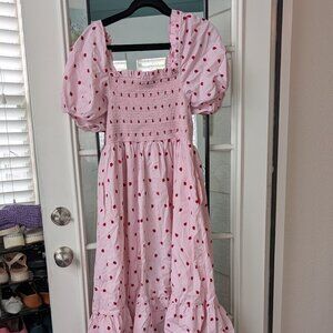 💕 Valentine Ready! Kate Spade New York Ladybug Party Smocked Midi Dress - L 🐞